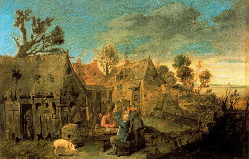 Village Scene with Men drinking